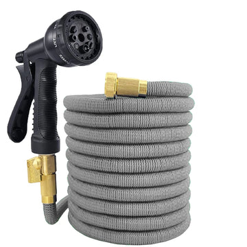 Tuyau d’arrosage extensible 3× 3/4″ – 8 modes (pistolet inclus), raccords métal