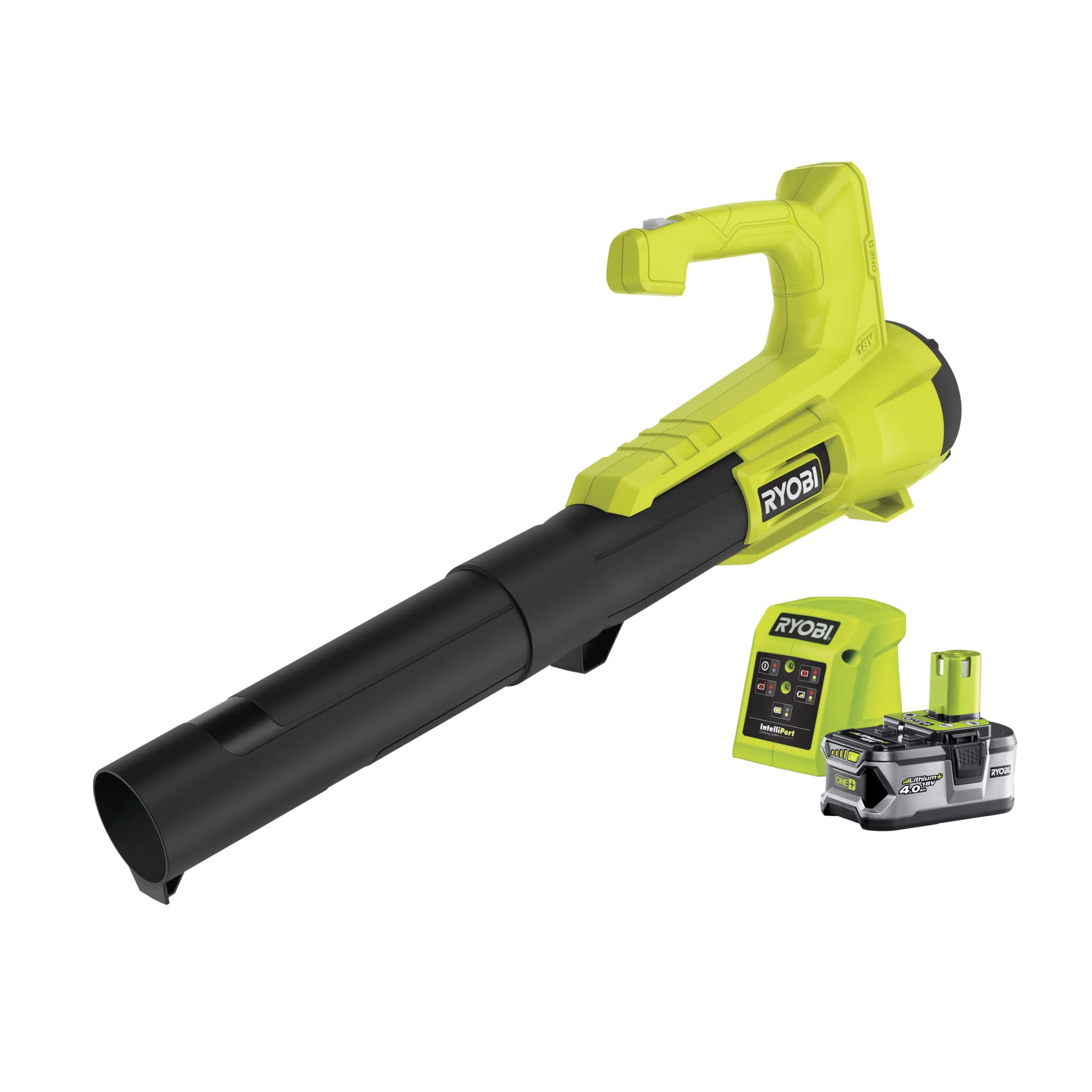 RYOBI Souffleur sans Fil 18V One+ OBL1820S – Vitesse 245km/h, Léger, Compact, Feuille seche et débris léger, Idéal pour Terrasse, Allées et Jardin – Batterie Non Incluse