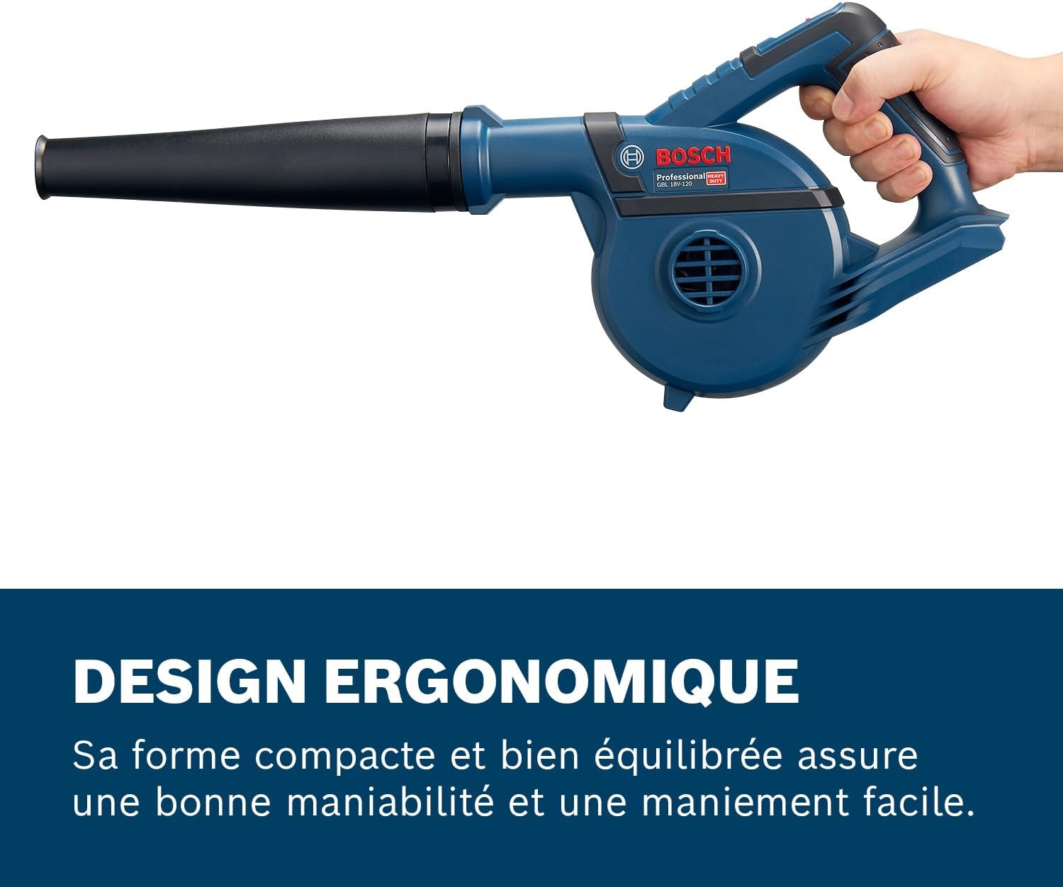 Bosch Professional 18V System souffleur sans-Fil GBL 18V-120 (Vitesse de soufflerie Jusqu’à 270 km/h, sans Batterie ni Chargeur, boîte Carton)