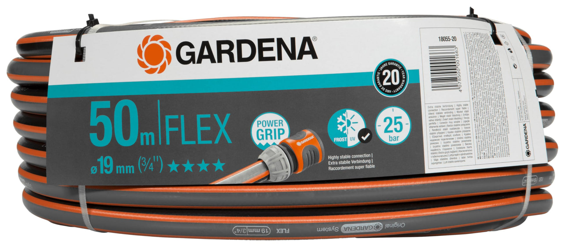 Gardena Tuyau de Comfort FLEX 13 mm (1/2 Pouce), 15 m: Tuyau de jardin flexible et dimensionnellement avec profil de poignée de puissance, imprimé à 25 bar, sans pièces système (18031-20)