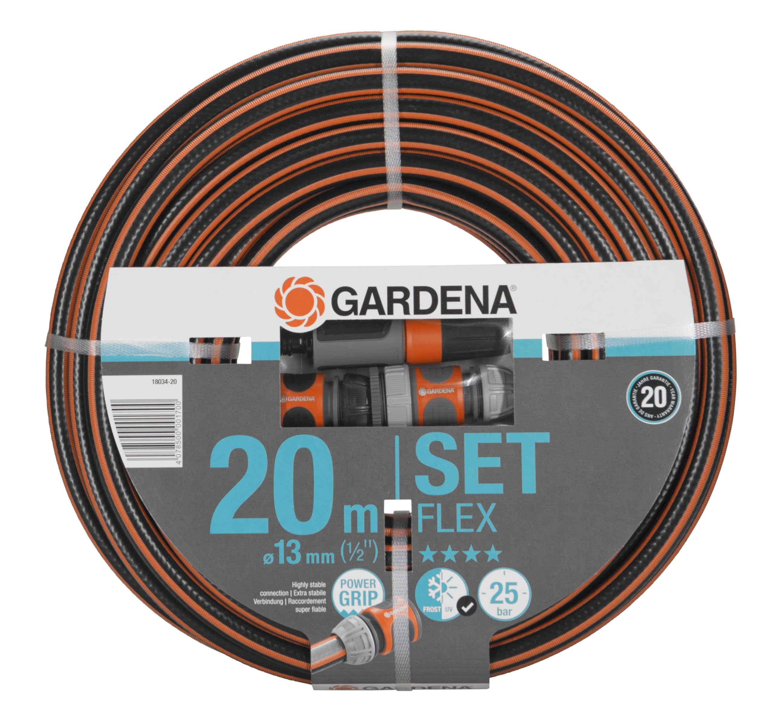 Gardena Tuyau de Comfort FLEX 13 mm (1/2 Pouce), 15 m: Tuyau de jardin flexible et dimensionnellement avec profil de poignée de puissance, imprimé à 25 bar, sans pièces système (18031-20)