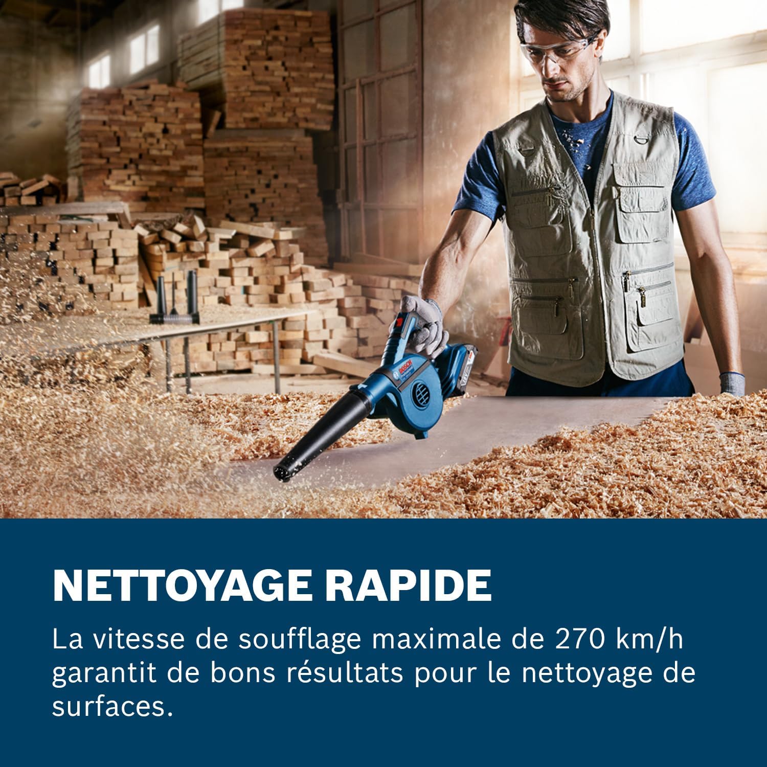 Bosch Professional 18V System souffleur sans-Fil GBL 18V-120 (Vitesse de soufflerie Jusqu’à 270 km/h, sans Batterie ni Chargeur, boîte Carton)