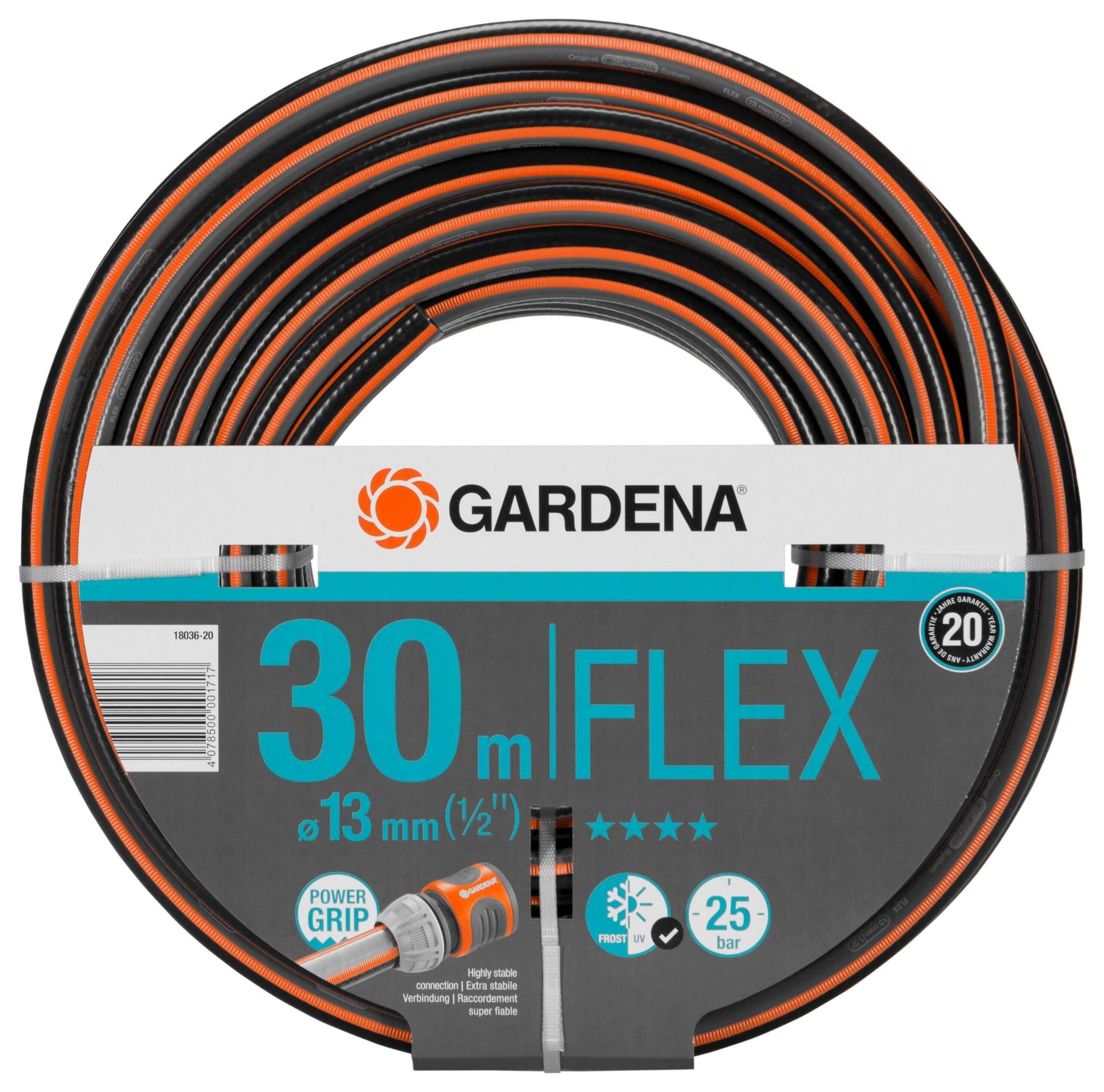 Gardena Tuyau de Comfort FLEX 13 mm (1/2 Pouce), 15 m: Tuyau de jardin flexible et dimensionnellement avec profil de poignée de puissance, imprimé à 25 bar, sans pièces système (18031-20)