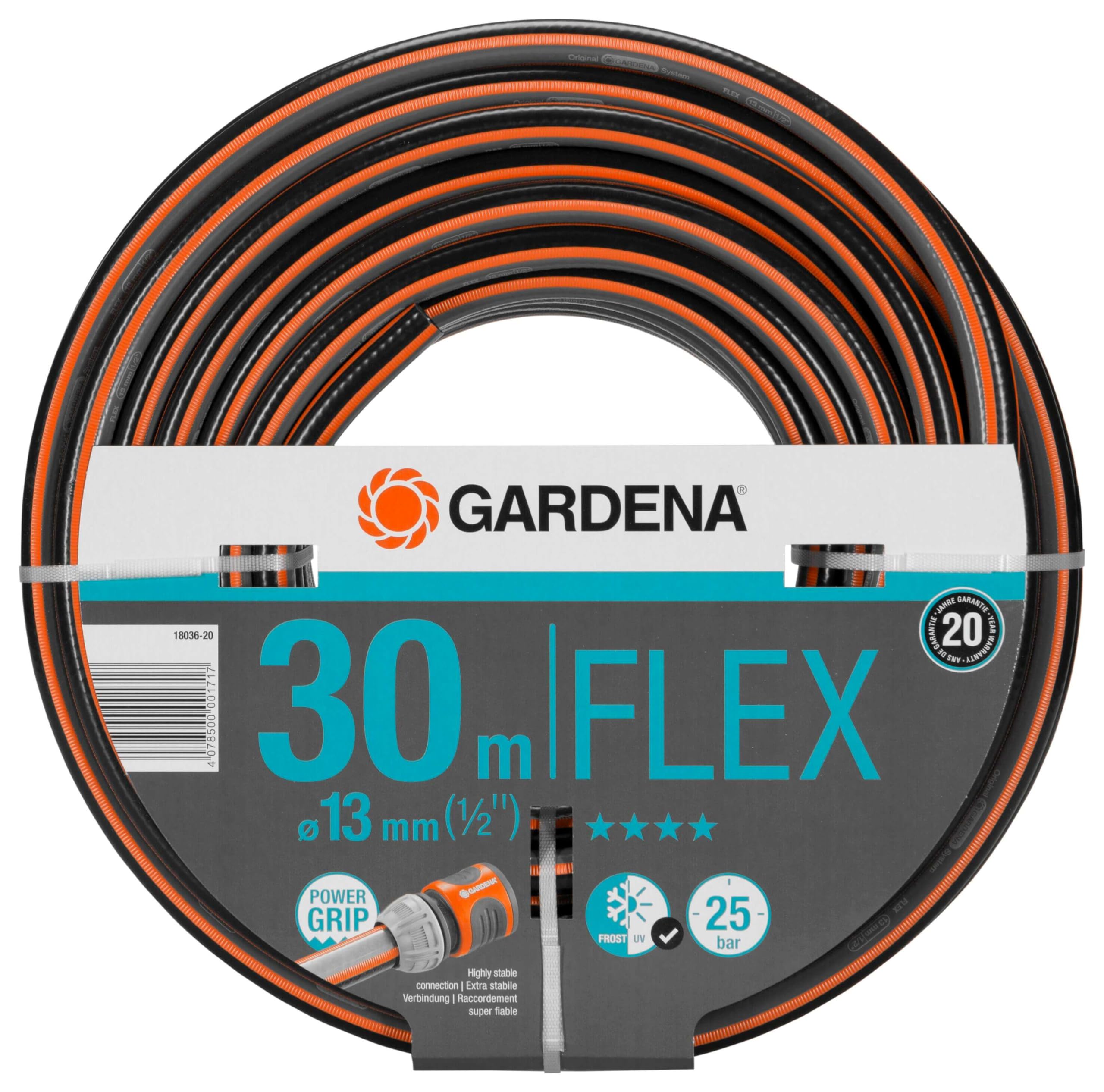 Gardena Tuyau de Comfort FLEX 13 mm (1/2 Pouce), 15 m: Tuyau de jardin flexible et dimensionnellement avec profil de poignée de puissance, imprimé à 25 bar, sans pièces système (18031-20)