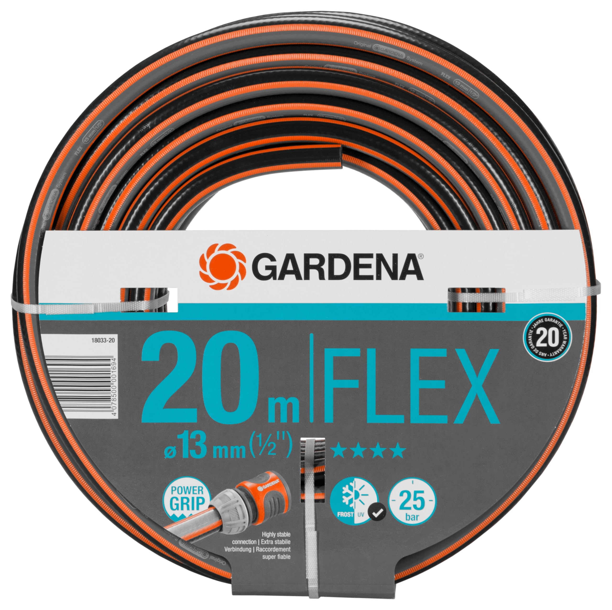 Gardena Tuyau de Comfort FLEX 13 mm (1/2 Pouce), 15 m: Tuyau de jardin flexible et dimensionnellement avec profil de poignée de puissance, imprimé à 25 bar, sans pièces système (18031-20)