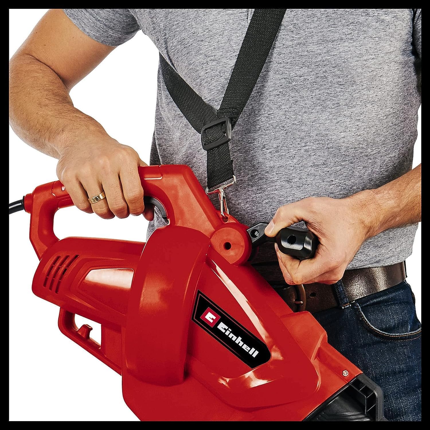 Einhell Aspirateur-souffleur de feuilles GC-EL 3024 E (tube Ø 75 mm, puissance d’aspiration 650 m³/h, fonction broyage (10:1), vitesse de soufflage 240 km/h, 40 L)