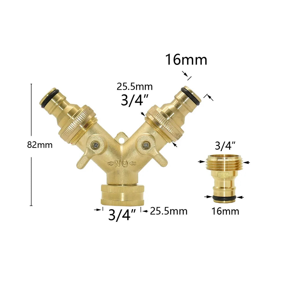 Répartiteur d’eau 2 voies en laiton 3/4″ – vannes indépendantes, joints NBR