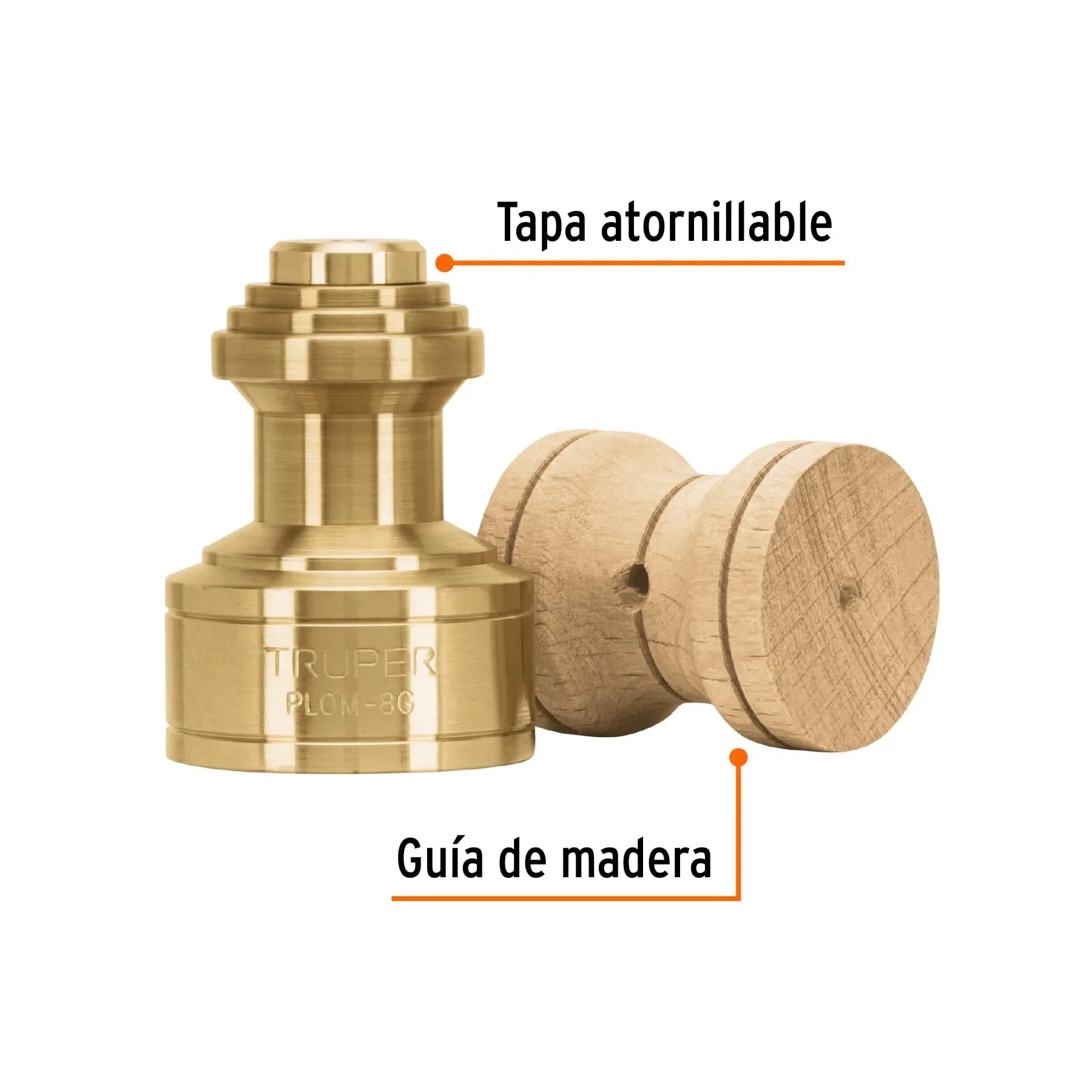 Plombs de pêche en laiton 8 oz – Lot de 4 unités, style Guatemala – Truper
