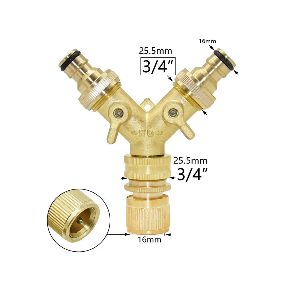 Répartiteur d’eau 2 voies en laiton 3/4″ – vannes indépendantes, joints NBR