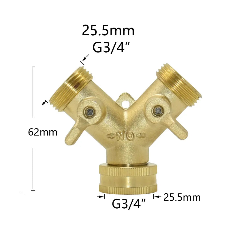 Répartiteur d’eau 2 voies en laiton 3/4″ – vannes indépendantes, joints NBR