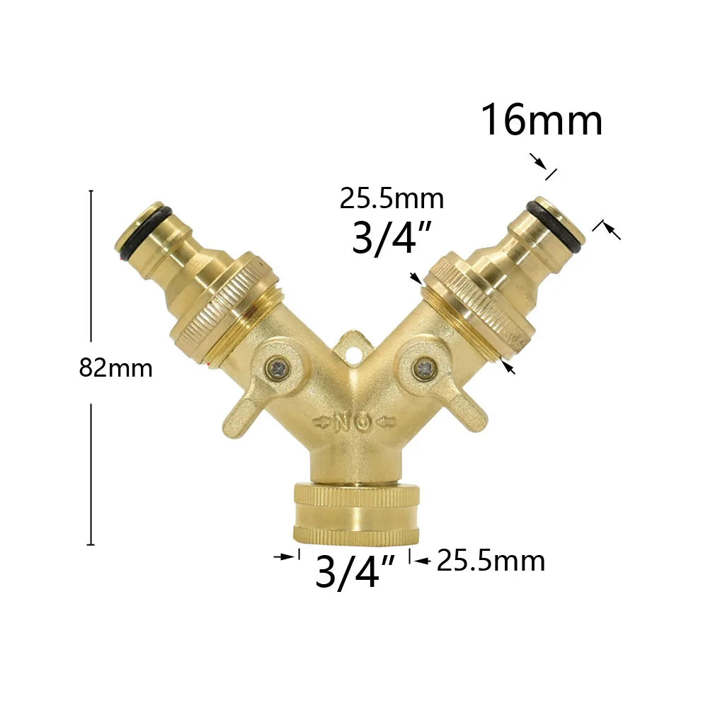Répartiteur d’eau 2 voies en laiton 3/4″ – vannes indépendantes, joints NBR