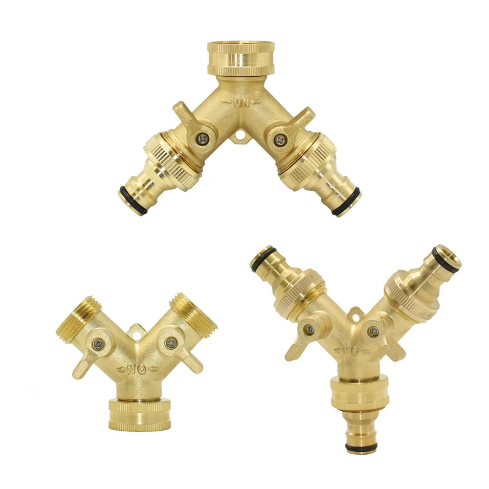 Répartiteur d’eau 2 voies en laiton 3/4″ – vannes indépendantes, joints NBR