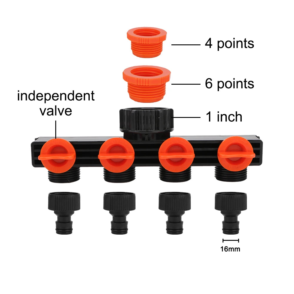 Répartiteur d’eau 4 voies en laiton 3/4″ – vannes indépendantes, joints NBR