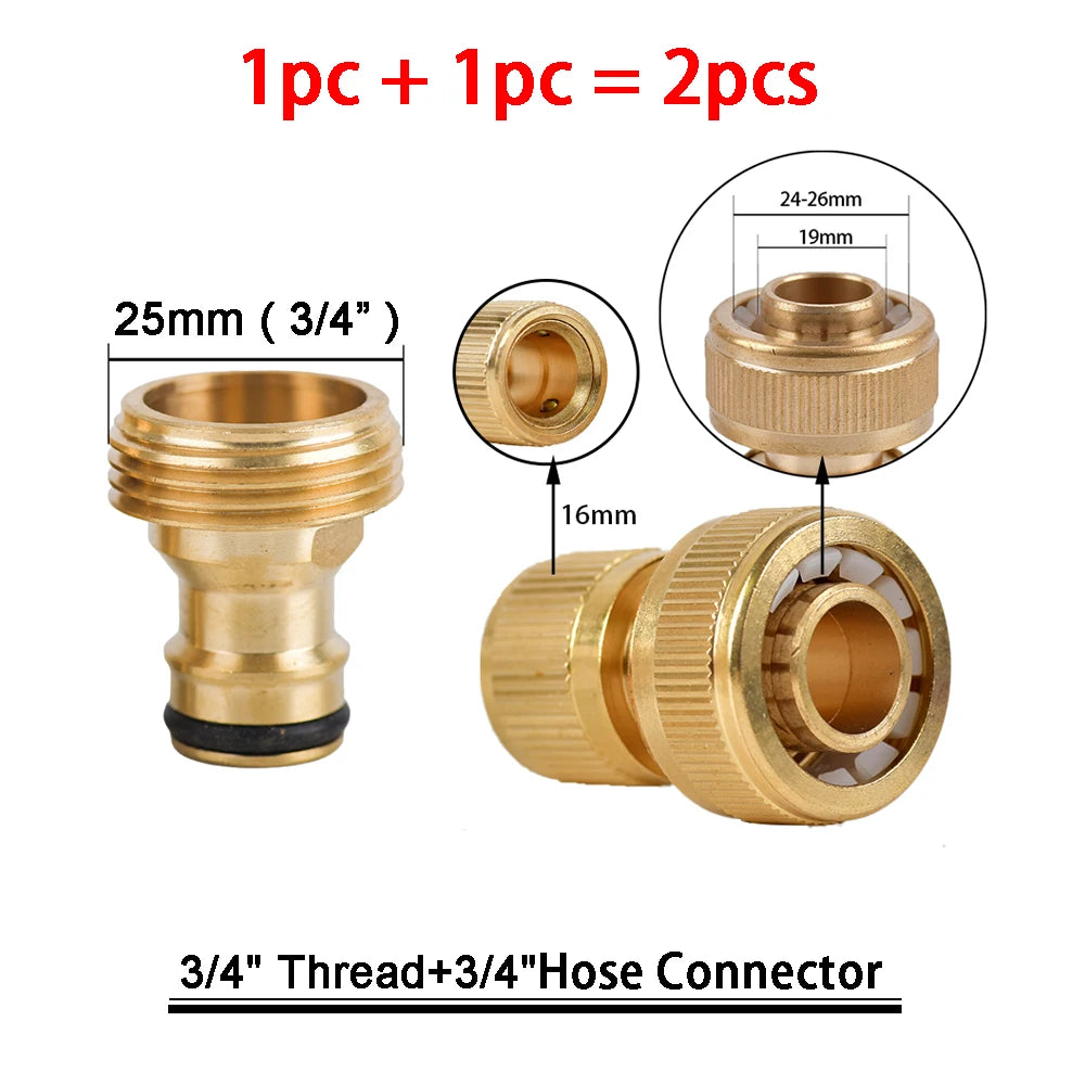 Kit de raccords rapides en laiton 3/4″ – connecteurs mâle/femelle + stop (set)