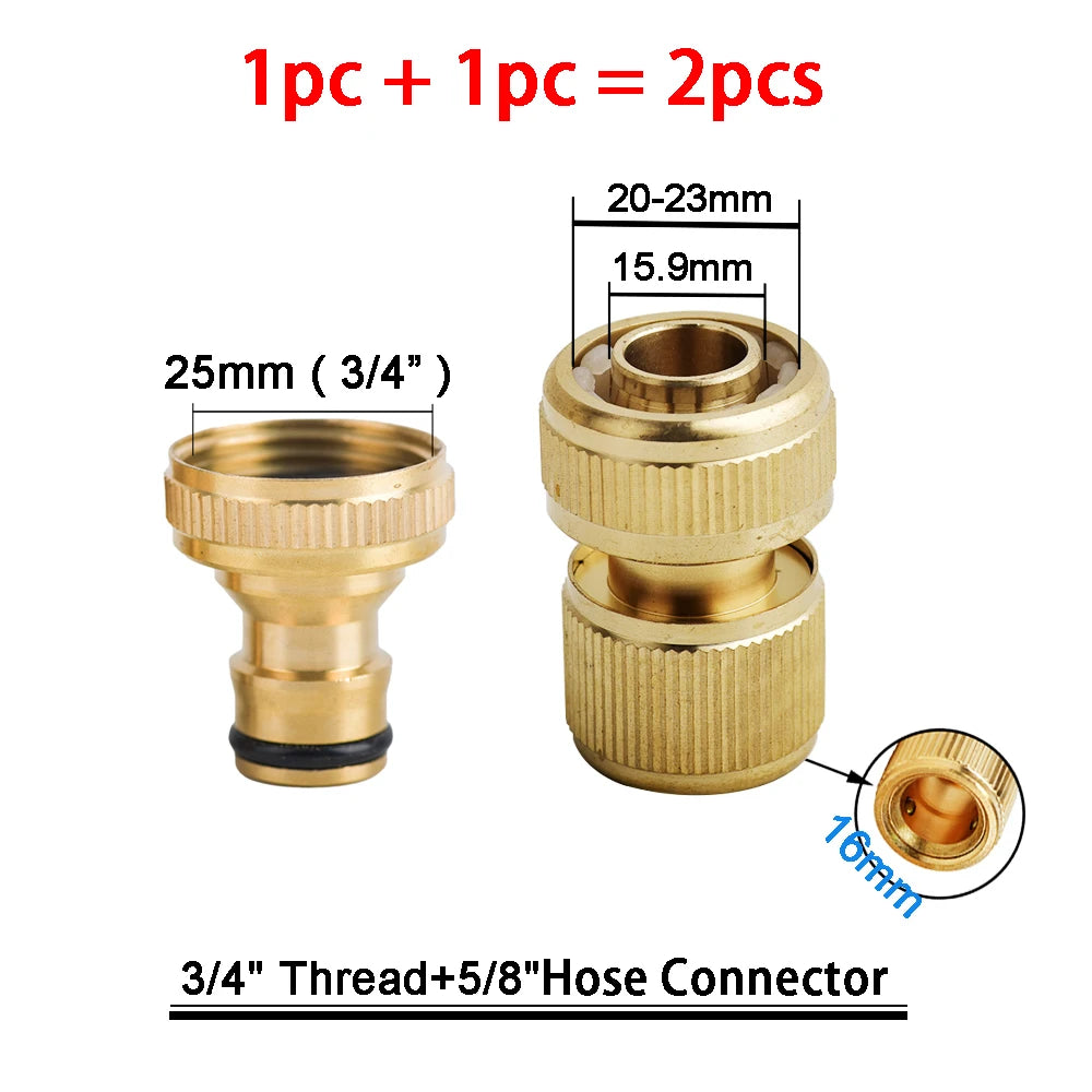 Kit de raccords rapides en laiton 3/4″ – connecteurs mâle/femelle + stop (set)