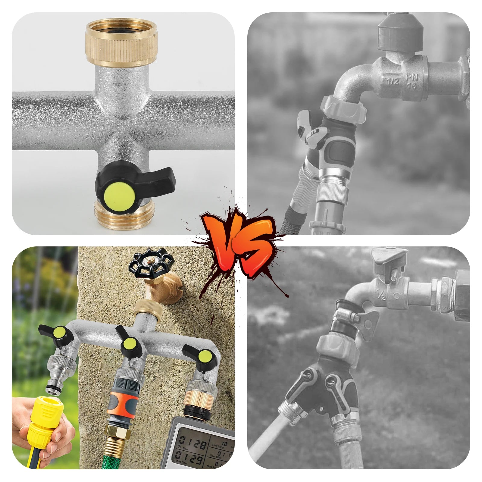 Répartiteur d’eau 2 voies en laiton 3/4″ – vannes indépendantes, joints NBR