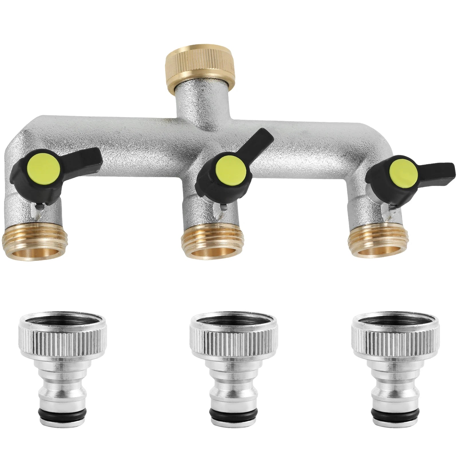 Répartiteur d’eau 2 voies en laiton 3/4″ – vannes indépendantes, joints NBR