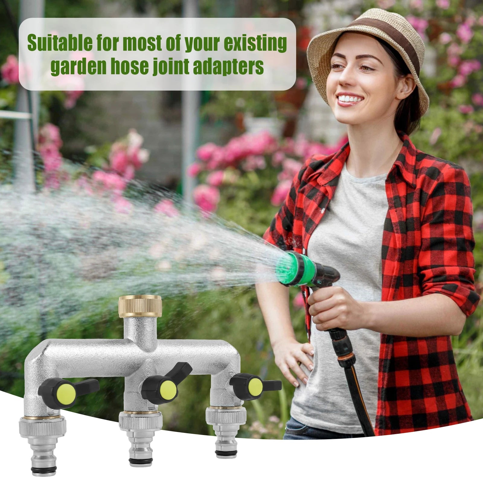 Répartiteur d’eau 2 voies en laiton 3/4″ – vannes indépendantes, joints NBR