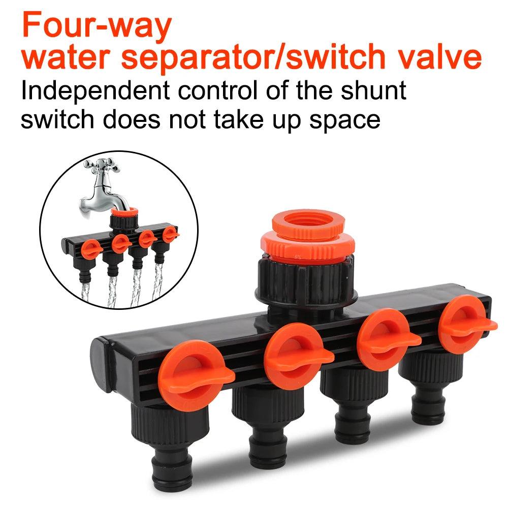 Répartiteur d’eau 4 voies en laiton 3/4″ – vannes indépendantes, joints NBR