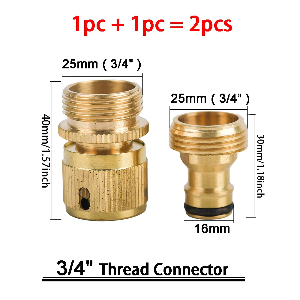 Kit de raccords rapides en laiton 3/4″ – connecteurs mâle/femelle + stop (set)