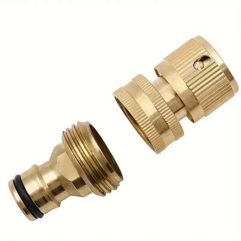 Adaptateurs de tuyau en laiton – Raccords rapides 1/2" et 3/4" pour jardin - lot de 2