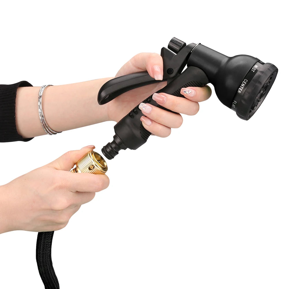Tuyau d’arrosage extensible 25 à 100 pieds – 8 modes de pulvérisation, flexible et durab