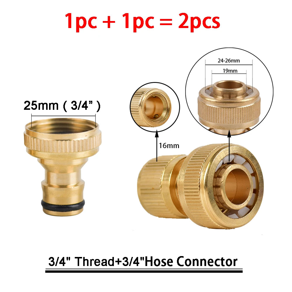 Kit de raccords rapides en laiton 3/4″ – connecteurs mâle/femelle + stop (set)