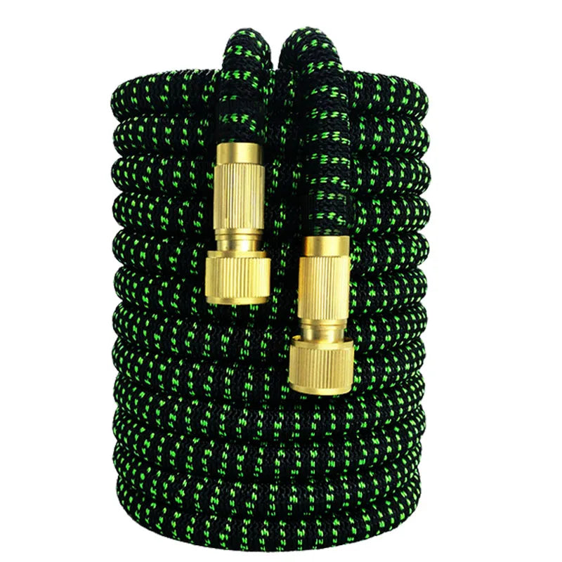 Tuyau d’arrosage extensible 3× 3/4″ – 8 modes (pistolet inclus), raccords métal
