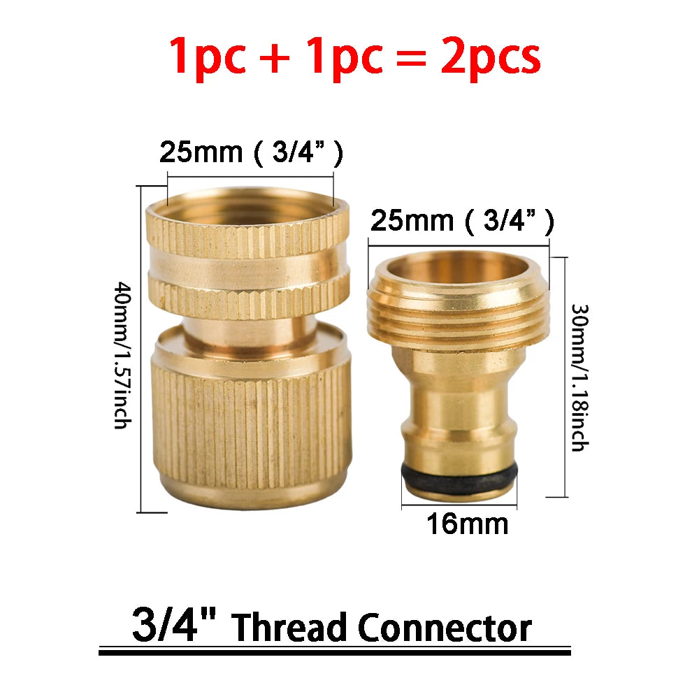 Kit de raccords rapides en laiton 3/4″ – connecteurs mâle/femelle + stop (set)