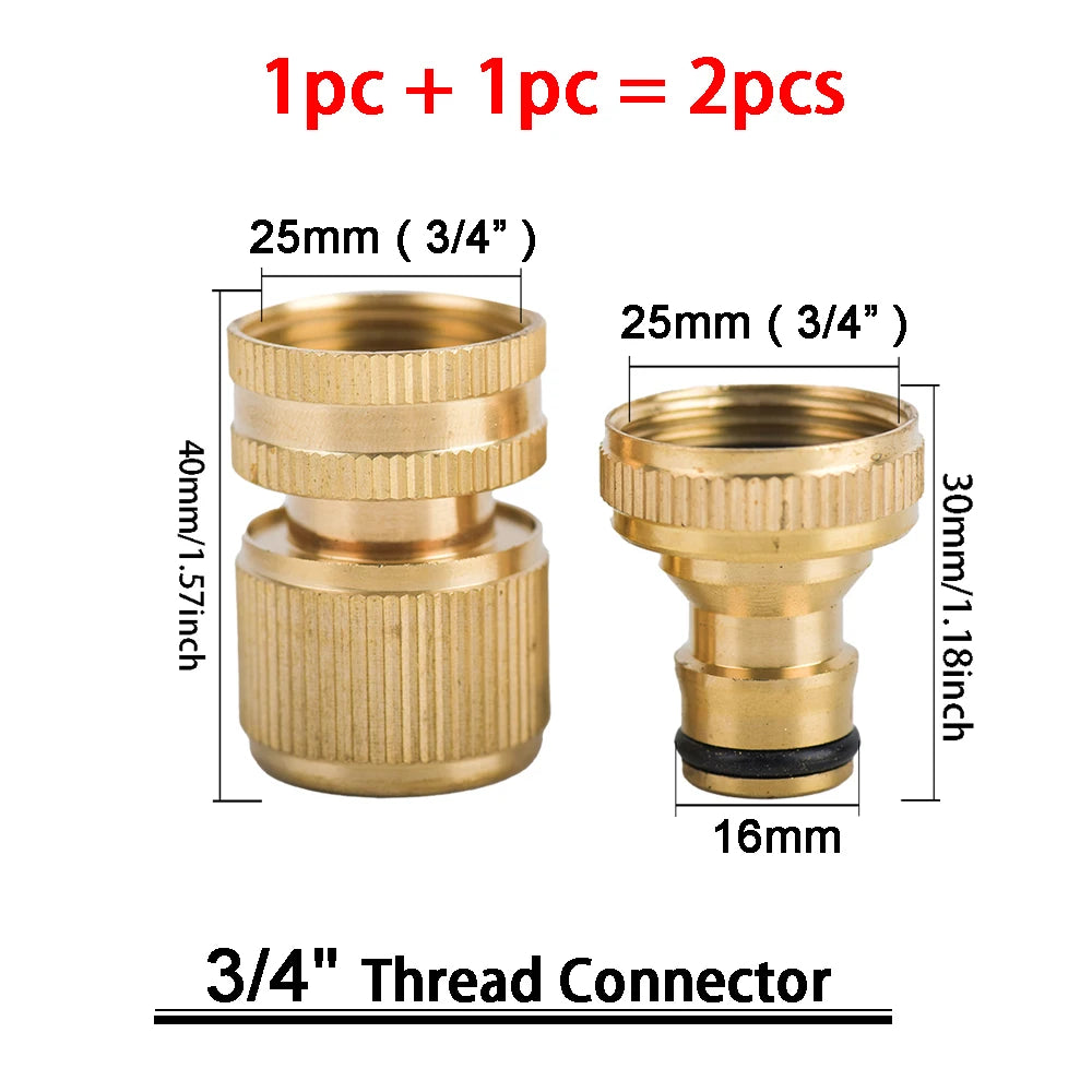 Kit de raccords rapides en laiton 3/4″ – connecteurs mâle/femelle + stop (set)