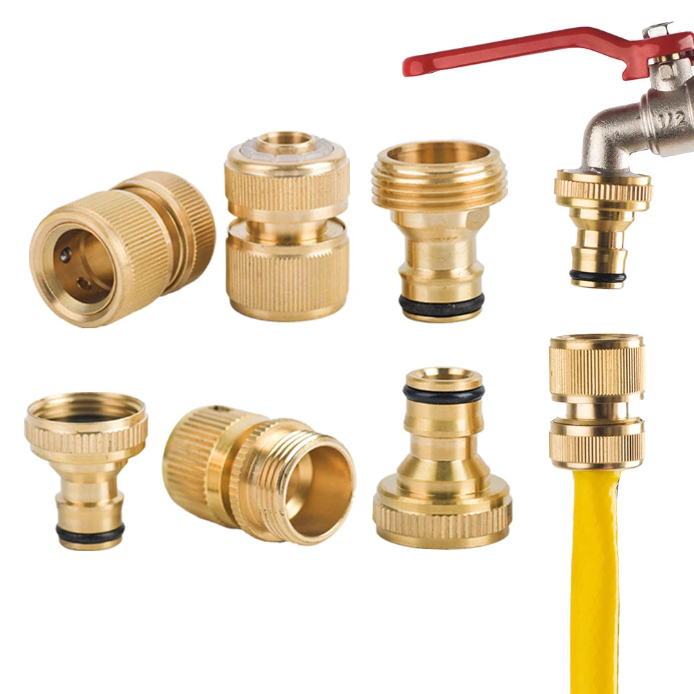 Kit de raccords rapides en laiton 3/4″ – connecteurs mâle/femelle + stop (set)