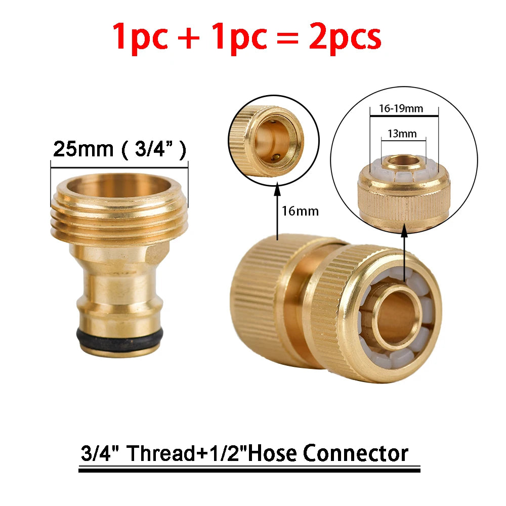 Kit de raccords rapides en laiton 3/4″ – connecteurs mâle/femelle + stop (set)