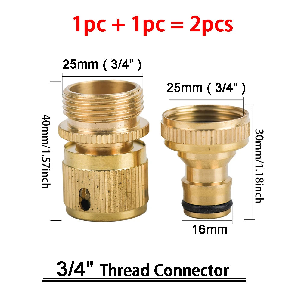 Kit de raccords rapides en laiton 3/4″ – connecteurs mâle/femelle + stop (set)