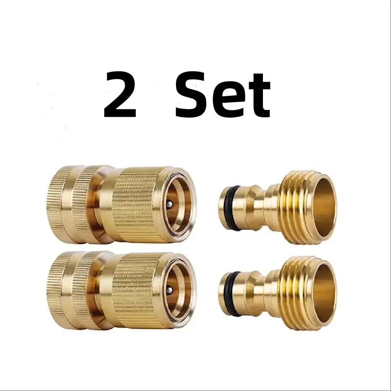 Kit de raccords rapides en laiton 3/4″ – connecteurs mâle/femelle + stop (set)