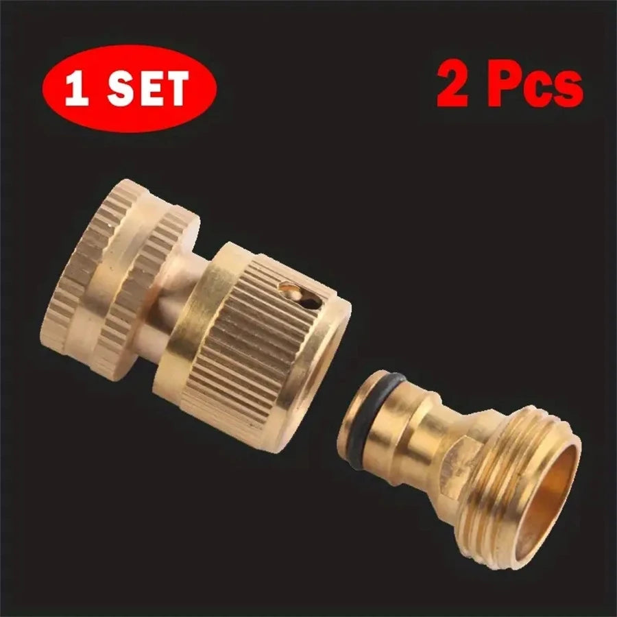 Kit de raccords rapides en laiton 3/4″ – connecteurs mâle/femelle + stop (set)