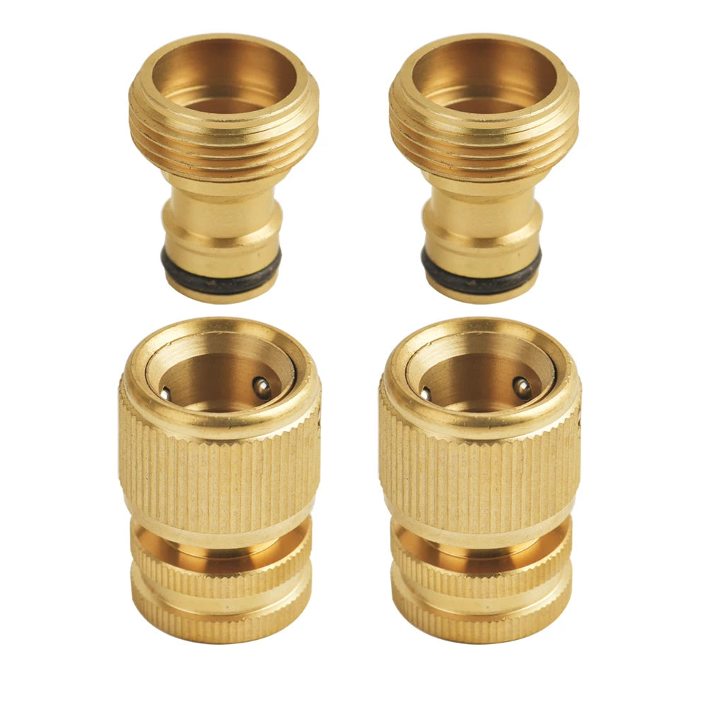 Kit de raccords rapides en laiton 3/4″ – connecteurs mâle/femelle + stop (set)