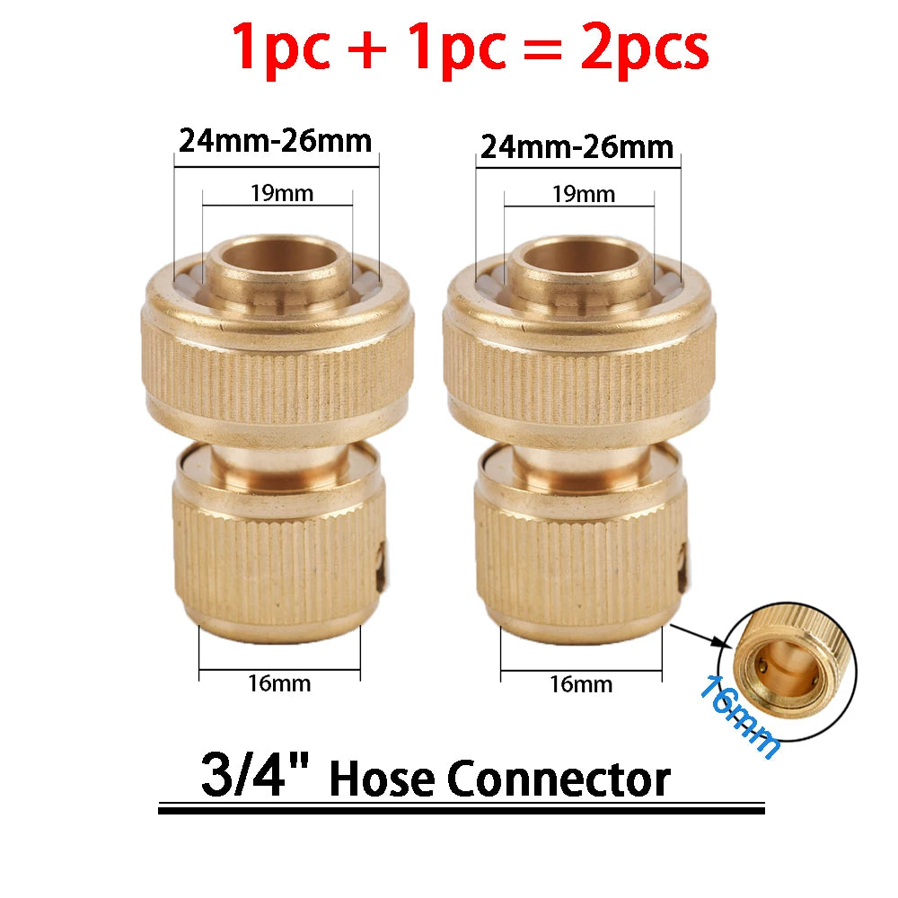 Kit de raccords rapides en laiton 3/4″ – connecteurs mâle/femelle + stop (set)