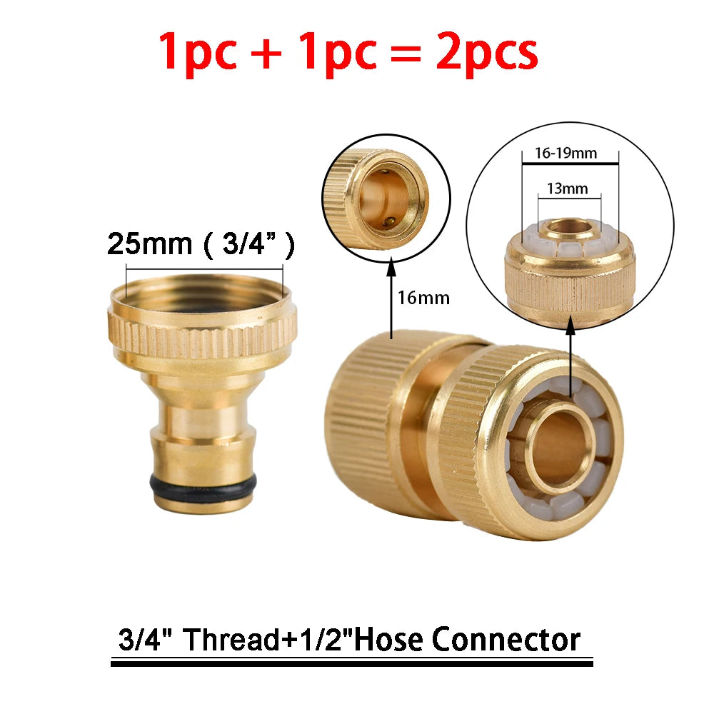 Kit de raccords rapides en laiton 3/4″ – connecteurs mâle/femelle + stop (set)