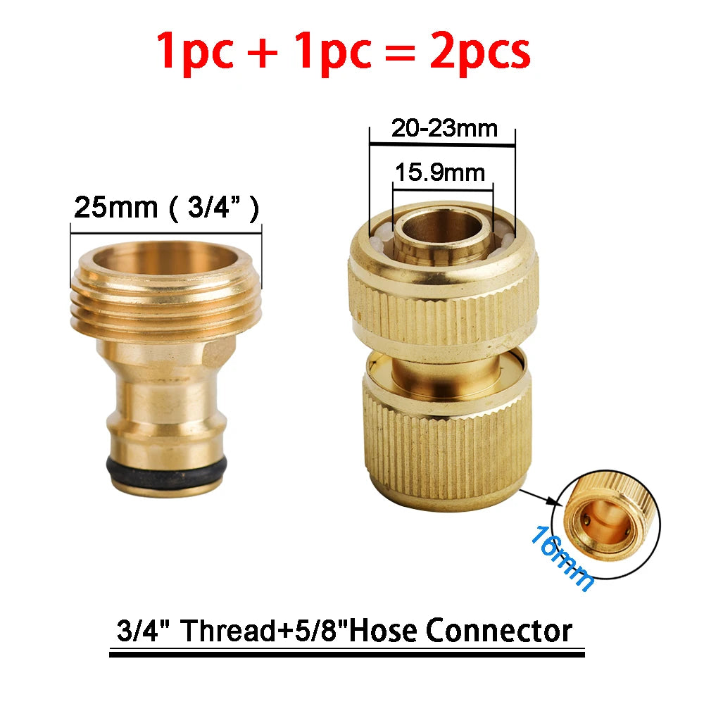 Kit de raccords rapides en laiton 3/4″ – connecteurs mâle/femelle + stop (set)